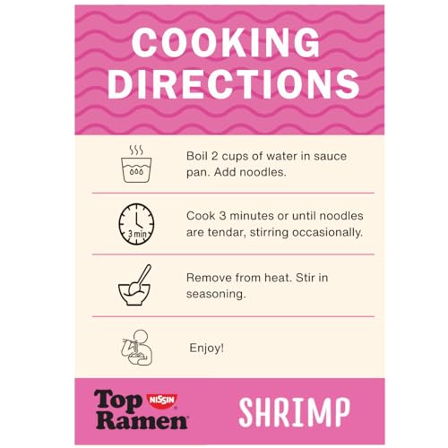 Image of Nissin Top Ramen Noodle Soup, Shrimp Flavor, 3 Ounce (Pack of 24) | Quick, convenient meal ready in minutes with just hot water.