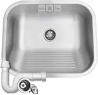 Tanque Inox Escovado 40x40cm Completo