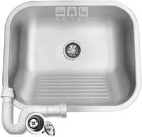 Tanque Inox Escovado 40x40cm Completo