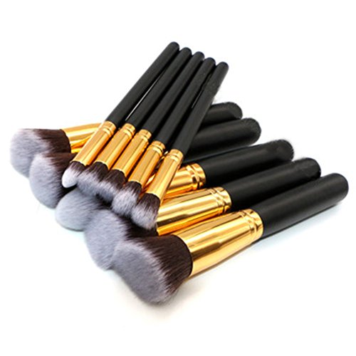 Conjunto de pincéis de maquiagem Sunshine Smile, conjunto de 10 pçs, base sintética premium, pincel