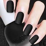 Matte Black Nail Polish - Quick Dry, Vegan, for Men & Women - Velvet Gel Finish, Rapid Dry Fingernail Polish
