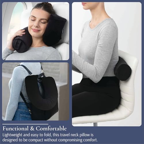 Image of Brookstone Free Form Travel Pillow Lightweight Flexible Memory Foam Pillow