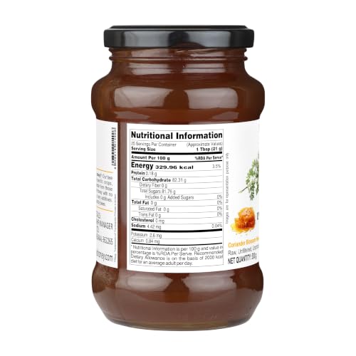 Image of INDIGENOUS HONEY Raw Coriander Honey Pure Real Organic 17.64 oz Glass Jar