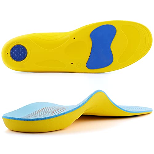 Walkomfy Pain Relief Orthotics,Plantar Fasciitis High Arch Support Insoles for Women Men,Orthotic Shoe Inserts for Flat Feet,Metatarsalgia,Heel Pain,Work Boots Gel Insoles for Standing All Day