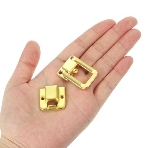 Image of PATIKIL Toggle Catch Lock 1.5 inch x 1 inch, 18 Pack Metal Buckle Hasp Lock Latch Clasp for Jewelry Box Wooden Case Decoration, Gold