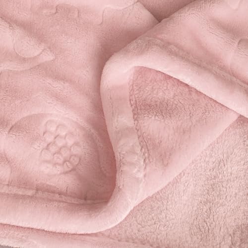 Image of BORITAR Baby Blanket 3D Elephant Fleece Flannel Blanket 30x40 Inch Pink | Ultra Soft Warm Fluffy Fleece Fabric for Toddler Boys Girls Newborn Infant Crib Stroller Bed Travel Pet Shower Gift