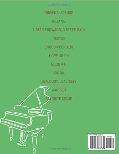 Olivia Rodrigo Piano Book Easy: Album : SOUR ( Easy Piano)