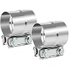 DOCAS 2.5 Inch Exhaust Clamp, Lap Joint Band Clamp Stainless Steel 2PCS