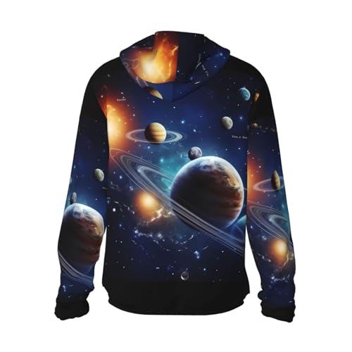 KIROJA Planets Stars And Milky Way Galaxy Print Sun Protection Hoodie Sun Shirt Athletic Shirts Long Sleeves Sunscreen Unisex3