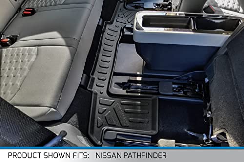 SMARTLINER-Custom-Fit-Floor-Mats-3-Rows-and-Cargo-Liner-Behind-2nd-Row-Set-Black-Compatible-with-2022-2023-Nissan-Pathfinder-8-Passenger-Models-Only