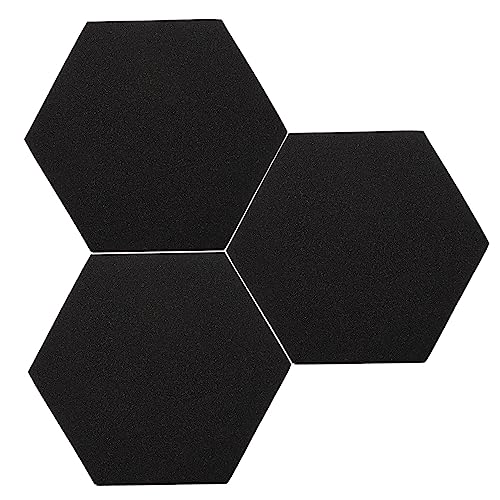 3Pcs Soundproof Hexagon Foam Tiles para Estudios de Grabación, Negro PU miniatura 1