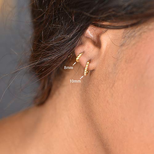 18K Gold Vermeil Bead Hoop Earrings Small Hoops2