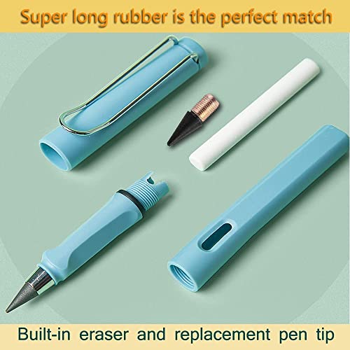 Image of Everlasting Pencil - Infinite Inkless Magic with Eraser, Portable Reusable & Erasable Writing Pencil (4 Pcs, Multicolor)
