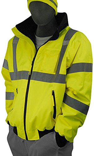 Majestic Glove 75-1300-X6 PU Coated Polyester High Visibility Bomber Jacket with Fix Quilted Liner, 6X-Large, Yellow