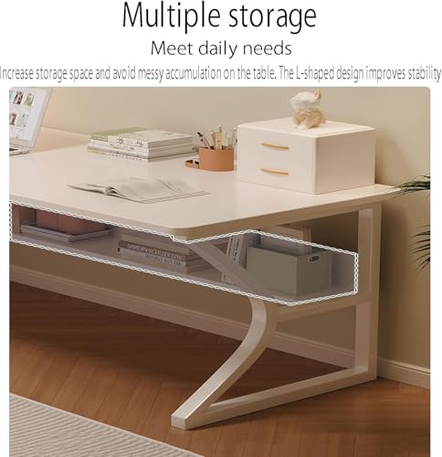 Image of Klaxon Wood & Metal Finish Study Table with 1 Year Warranty for Students Adults Arko (DIY Installation) (White, ARKO -White NEW)