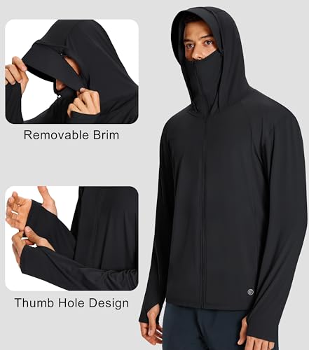 Men's UPF 50+ Light Jacket Full Zip Sun Protection Hoodie Quick Dry Athletic Long Sleeve Shirts Hiking Fishing Running4