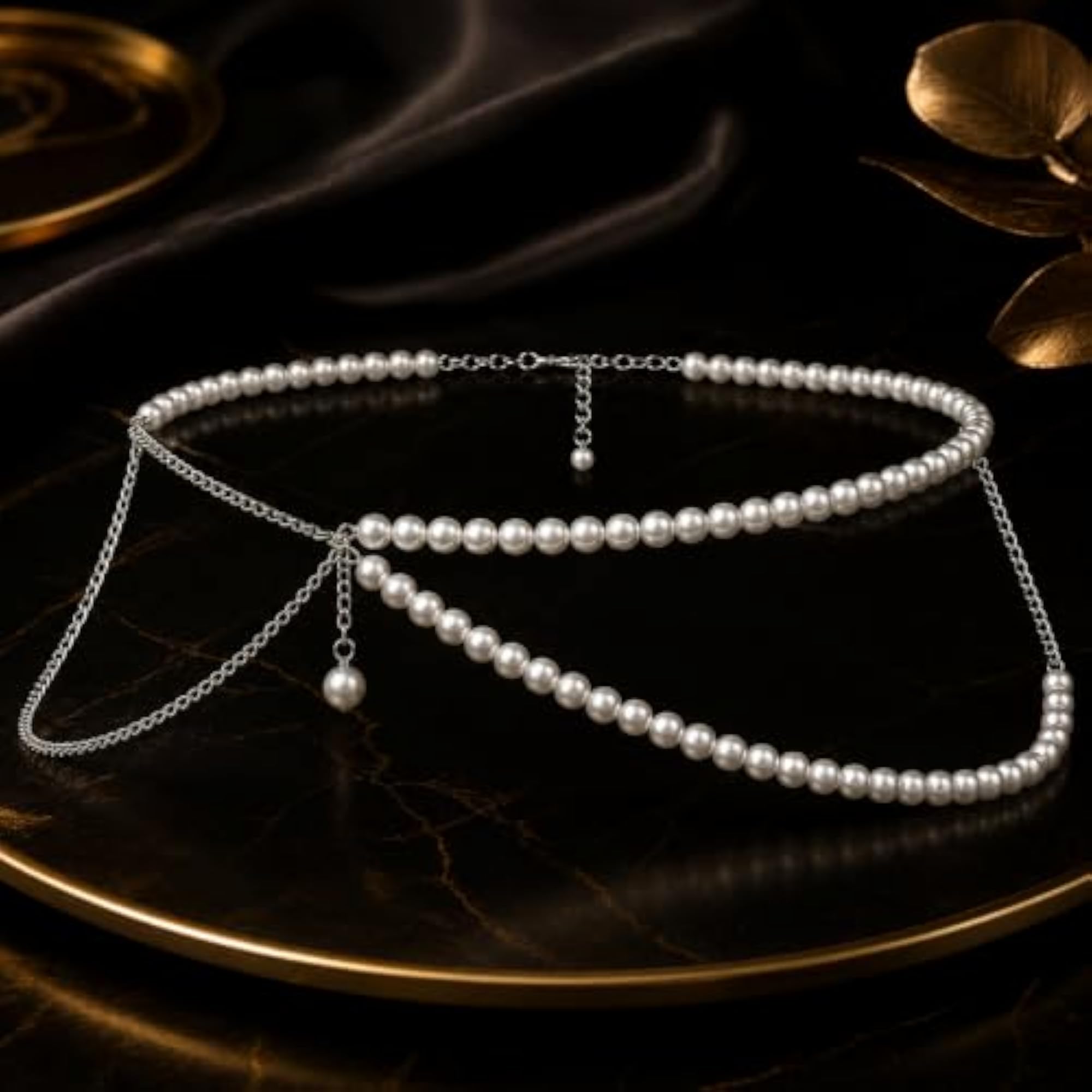 Women's Summer Multi-Layered Long Big Pearl Waist Chain Belt