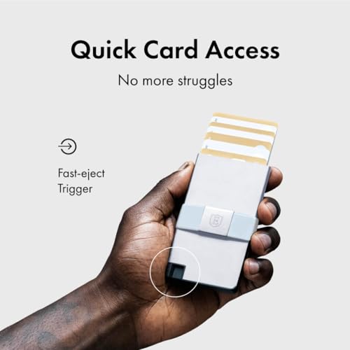 Ekster Aluminum Cardholder Wallet for Men | Metal Wallets with RFID Blocking Layer | Slim & Minimalist Aluminum Wallet with Push Button for Quick Card Access (Silver)