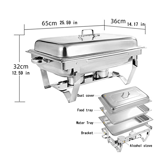 Chafing Dishes Speisenwärmer Buffetwärmer Edelstahl Warmhaltebehälter Rechaud Catering Behälter,Speisewärmer Wärmebehälter, Buffetwärmer Speisenwärmer Warmhaltebehälter, für Catering,Buffet und Party – Bild 6