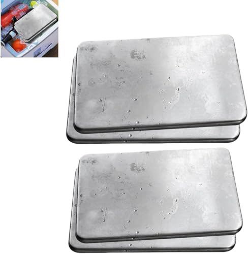 SHICAIJIAステンレス 保冷剤 倍速凍結 & 驚異の保冷力 最高な冷却用品製アイス保冷剤 長持ち 繰り返し使用可 ちょうほうけい (17.6*1.3*11.6cm(4枚),シルバー)