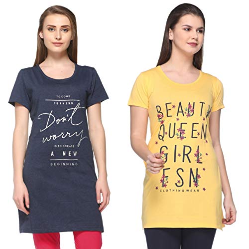 Image of In Love Women's Plus Size Cotton Printed T-Shirt with Pocket - Combo Pack of 2