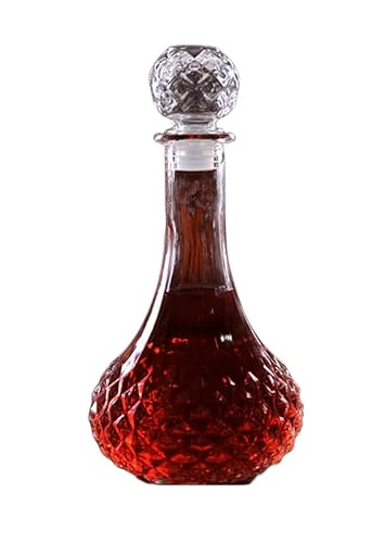 ワインボトル 酒分け器 北欧風 おしゃれ 酔い覚まし器 ガラス瓶ワインボトル酔い覚まし器 ウイスキーのボトル ワイン空瓶 ワインの貯蔵 家庭用セット 家族の会食 バーナイト 個人の秘蔵 クリスタルグラス クリア 蓋付き 鉛フリーガラス 控えめなファッション