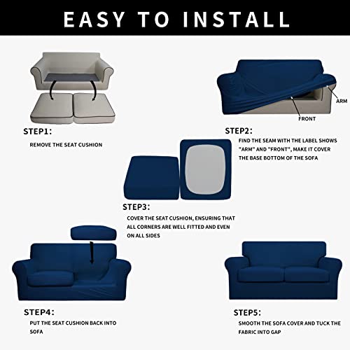 Image of Easy-Going Waterproof 3-Piece Oversized Loveseat Couch Covers for Sofa