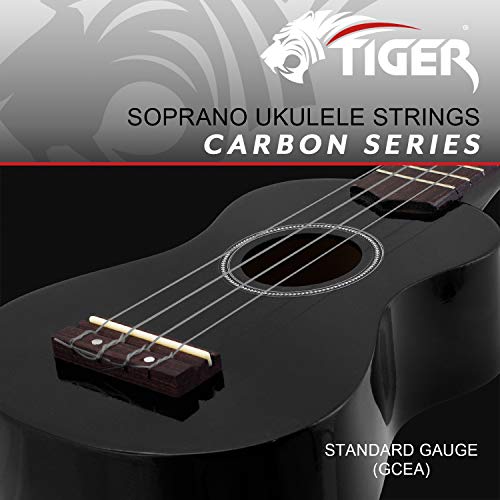 Tiger UAC14-CBN Jeu de cordes pour ukulélé Soprano et Concert Ukes Noir - Les Beatles, Paul McCartney, John Lennon, RIngo Starr, George Harrison Tiger UAC14-CBN Jeu de cordes pour ukulélé Soprano et Concert Ukes Noir