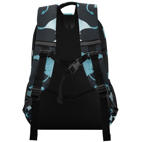 Watercolor Stingray Fish Backpack Lightweight Travel School Backpack Laptop Notebook Tablet School Bag with Reflective Stripes2