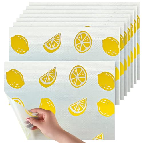 8 Pièces Tapis de Réfrigérateur, Tapis de frigo Anti-dérapant Réfrigérateur, Tapis de Réfrigérateur Lavable, Réutilisable Tapis de Frigo, 45 * 30cm,...