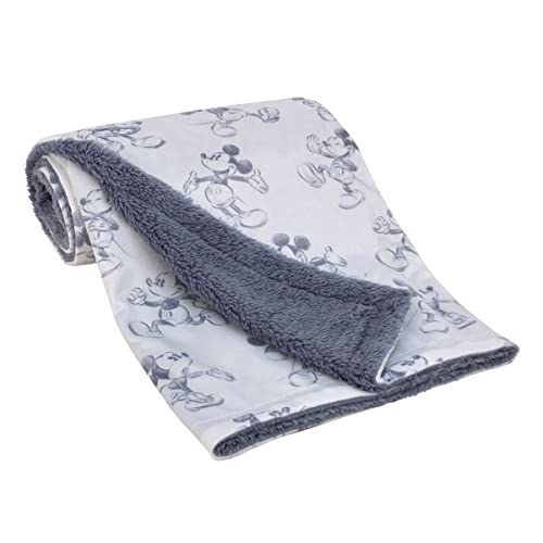 Image of Disney Mickey Mouse - Call Me Mickey White and Blue Super Soft Baby Blanket