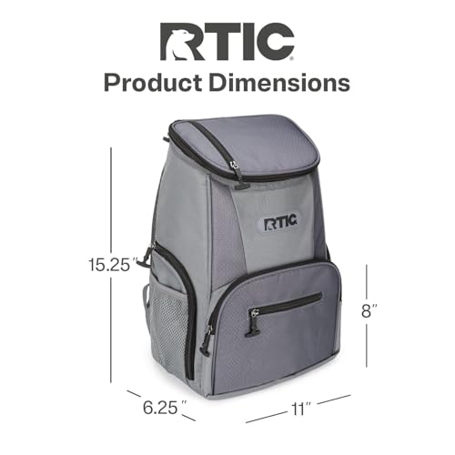 RTIC 15-Can Lightweight Backpack Cooler, Smoke — view 4