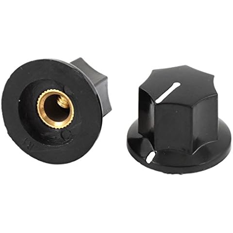 sourcing map 2pcs Kunststoff Topf Potentiometer Drehknopf Einsatz 6 mm Welle Dia Schwarz de Cover