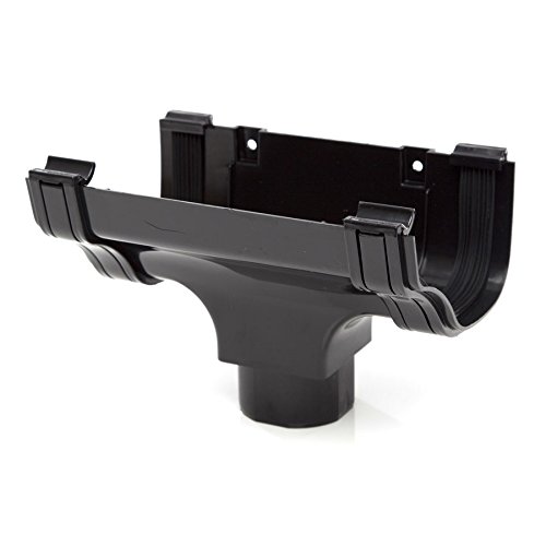 Polypipe Ogee ROG05 Extra Capacity Gutter Running Outlet Black 130 x 70mm