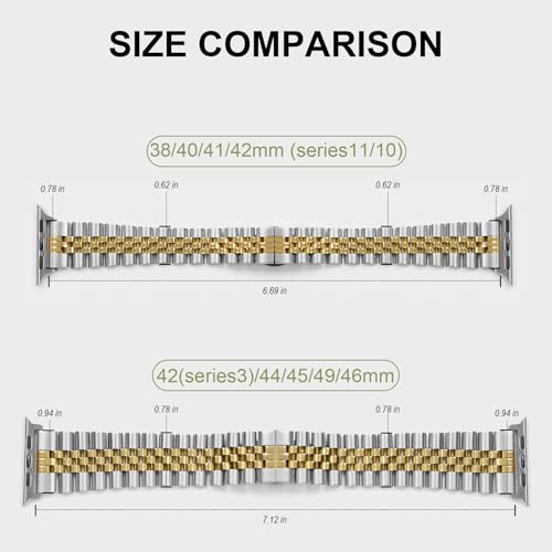 Image of baozai Compatible Apple Watch Bands 46mm 45mm 44mm 42mm 41mm 40mm 38mm, Stainless Steel Band with Screen Protector Case for Apple Watch Series 11 /10 /9 /8 /7 /6 /5 /4 /3 /2 /1 /SE3