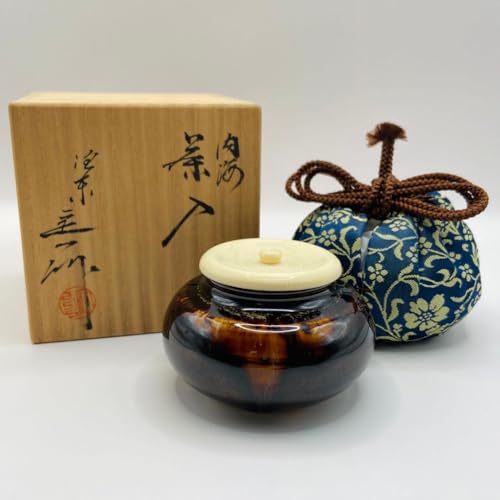 茶道具 玉領作 茶入 仕覆付 共箱 V R6891 茶入 | 古美術ささき 工芸品