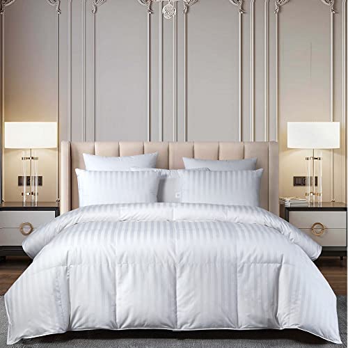 Beautyrest US Grown Cotton All Seasons Warmth Exceptional Hungarian White Goose Down Comforter Twin Size-750 Fill Power 500TC Damask Stripe Fabric by Beautyrest - Used condition - Image 2