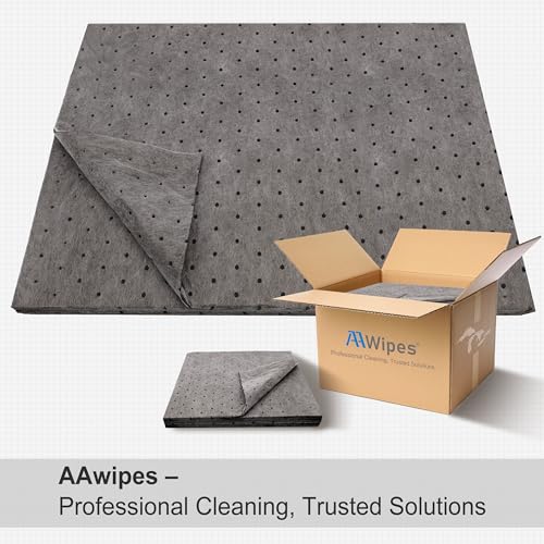 Image of AAwipes Oil Absorbent Pads Mat 15 inch X 18 inch 6 Packs Pre-Grade Universal Pads Absorbs All Liquids 3MM Thicker More Absorption for Garage, Car, Truck, Motorcycle - Grey OG1518-6S