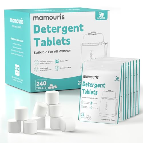 Image of 240PCS Official Detergent Cleaning Tablets: for Baby Brezza Grownsy Papablic Momfann Bottle Washer - Baby Bottle Washer Tablets for All Brands Bottles Washers Machines