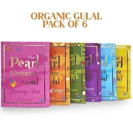 EITHEO Organic Gulal for Holi Celebration - Herbal Colors, Eco-Friendly, Non-Toxic | Washable & Easy to Remove | Pack of 6 3