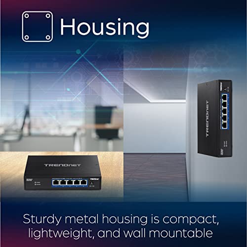 Trendnet 6-Port 10G Switch, 4 X 2.5G Rj-45 Base-T Ports, 2 X 10G Rj-45 Ports, 60Gbps Switching Capacity, Wall Mountable, 10 Gigabit Network Connections, Lifetime Protection, Black, Teg-S762 #TOP5