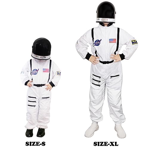 Lulu Home Halloween Kids Astronaut Costume with Space Helmet, Small, Medium, Large, X-Large, Teen