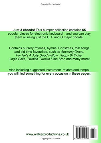Independently Published Walker, Matt 65 Easy Songs For Electronic Keyboard (Just Three Chords!): Easy Keyboard Favourites Using Only C thumb #1