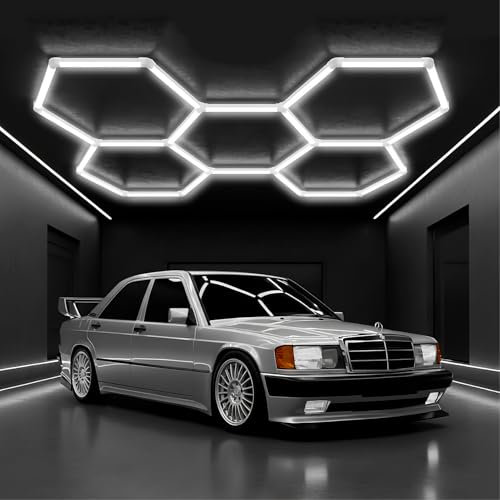 LED ATOMANT Luz Hexagonal 168W 18000LM 6500K IP44 para Techo de Taller Parking o Gimnasio Alta Luminosidad