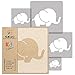 NAKLEO 5 pcs Reusable Plastic Stencils - Elephant Mammal Animal - 13.4