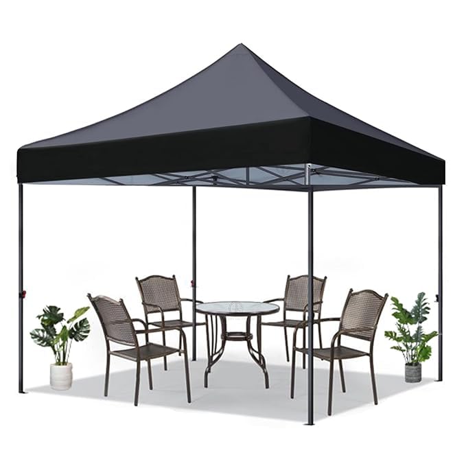 THESHELTERS - 10x10 ft Outdoor Tent, Instant Folding Portable Shelter Completely Waterproof Perfect for Outdoor Living- Garden Canopy Tent for Decoration, Party, Events (Black)