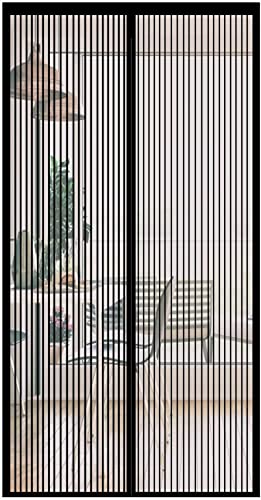 Image of GOUTUI Magnetic Door Screen 85x200cm Lets Fresh Air in Portable Screen Door Auto Close for Balcony Sliding Living Room Children's Room, Black A