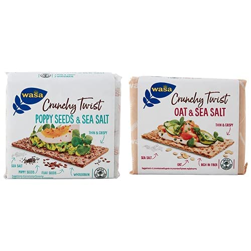 Wasa Crunchy Twist Poppy Seeds & Sea Salt + Wasa Crunchy Twist Oat & Sea Salt
