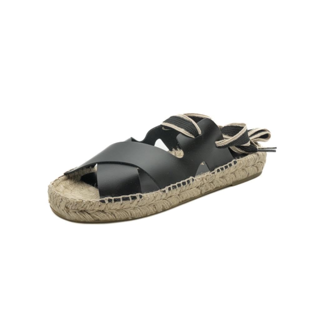 Scarpe Palomitas da Donna, Modello Sandali Bassi Adaya 27-1201, Realizzate in Pelle Sintetica. Nero