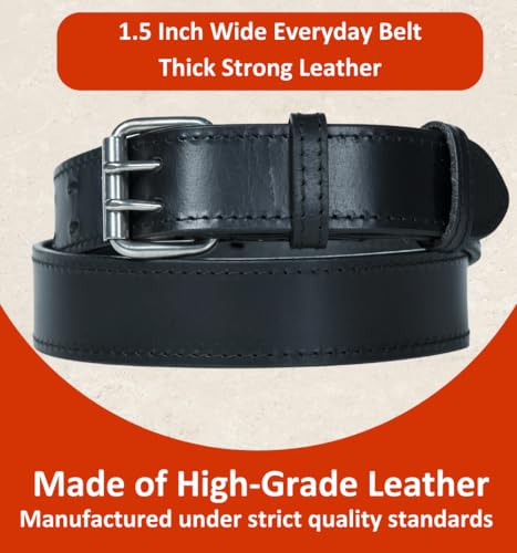 Full Grain Leather Double Prong Belt - 12-13 oz Heavy Duty Belt for Work, Concealed Carry, and Everyday Use2